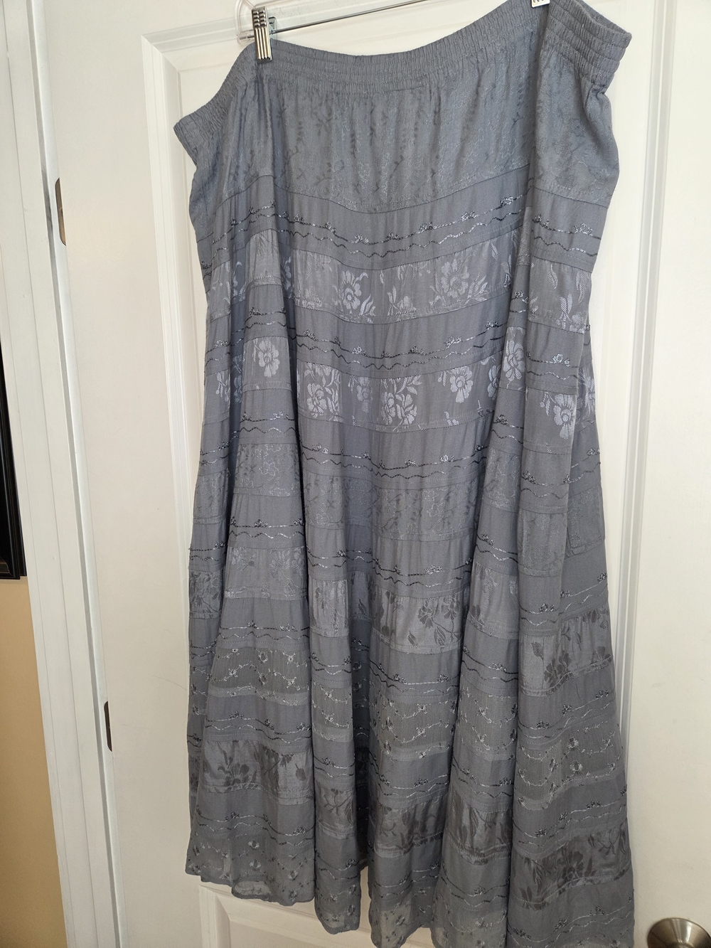 Coldwater Creek Boho Tiered Blue Maxiskirt Sz 1X Preloved - Picture 7 of 10